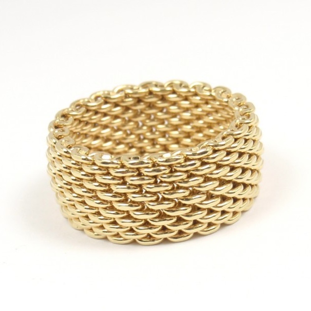Tiffany and Co. 18k gold mesh band ring